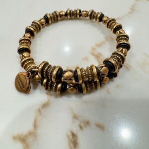 Alex and Ani Gold and Black Beaded Bracelet